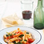 Pasta with Tomatoes and Spinach