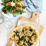 foccacia and salad